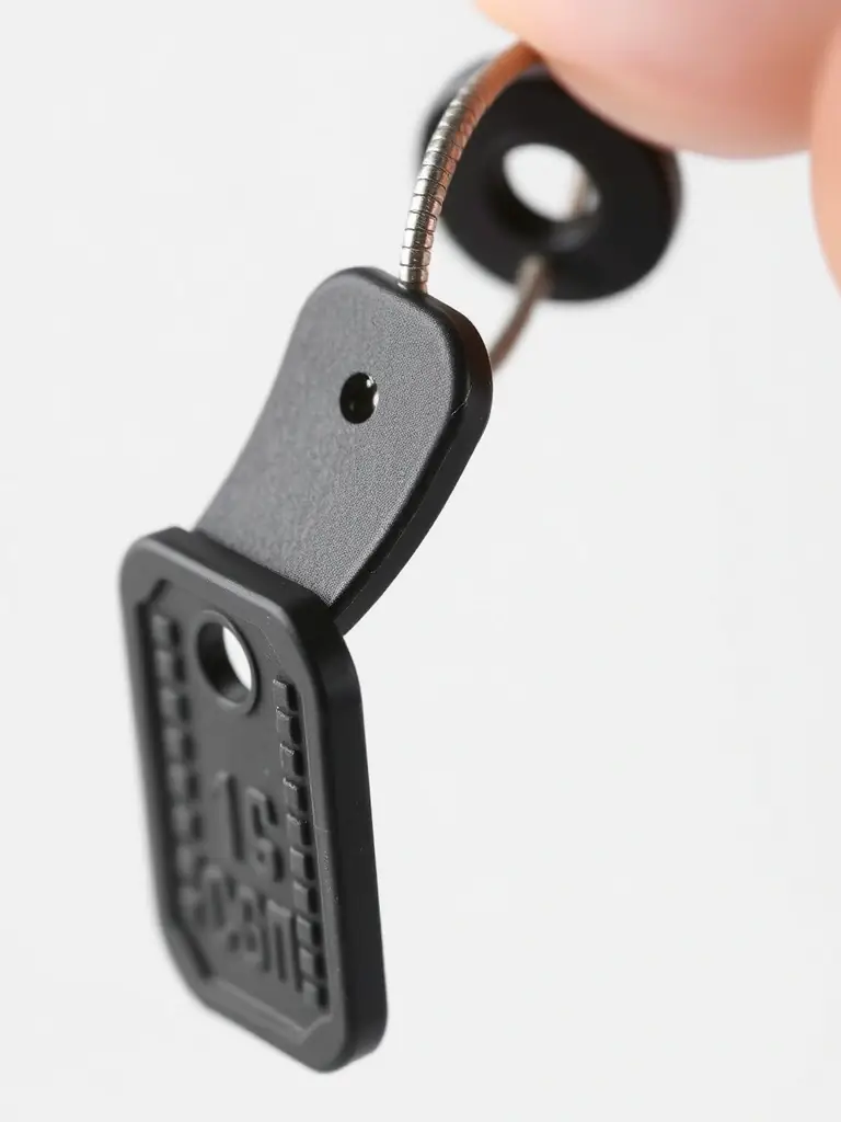 A durable NLIS tag being bent and twisted, demonstrating its resilience and ability to withstand harsh Australian weather conditions on a farm.